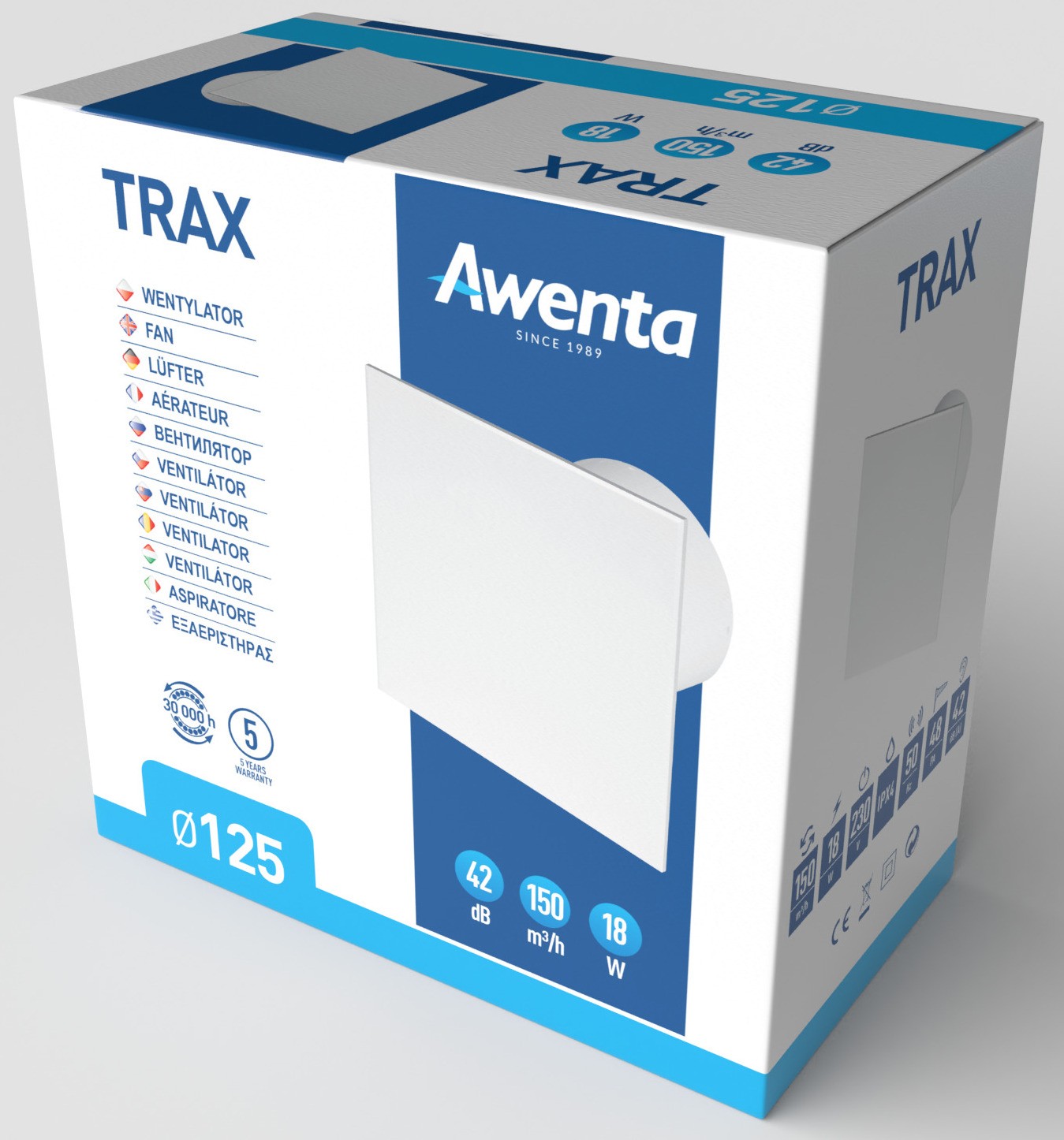 Вытяжной вентилятор Awenta Trax WTB125 цена 1496 грн - фотография 2