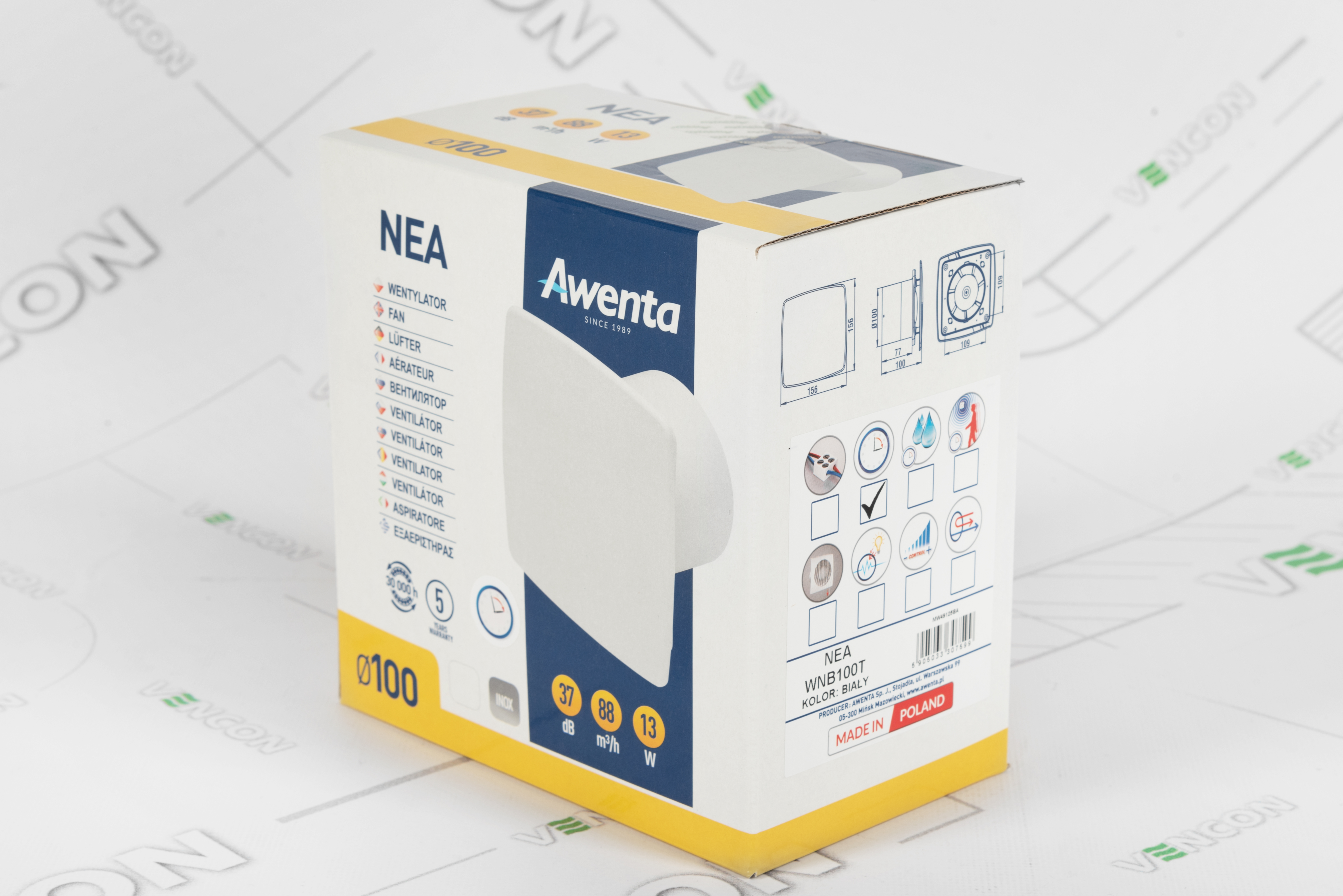 Вытяжной вентилятор Awenta NEA WNB100T обзор - фото 8