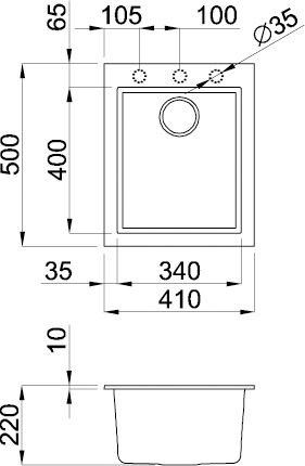 Кухонна мийка Elleci Q 100 on top Nero 40 ціна 7199.00 грн - фотографія 2