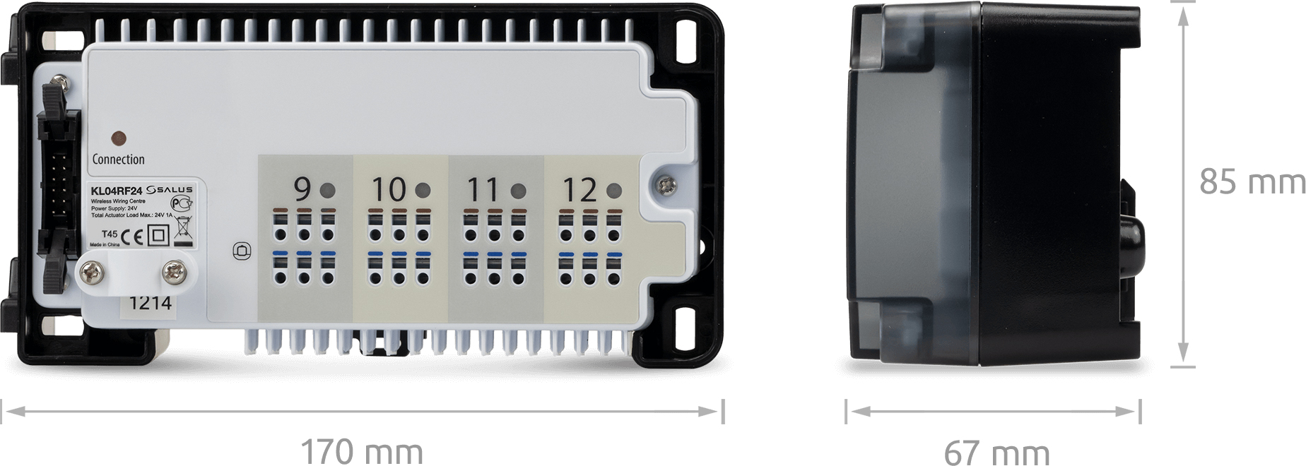 Salus KL04RF24V для KL08RF Габаритные размеры