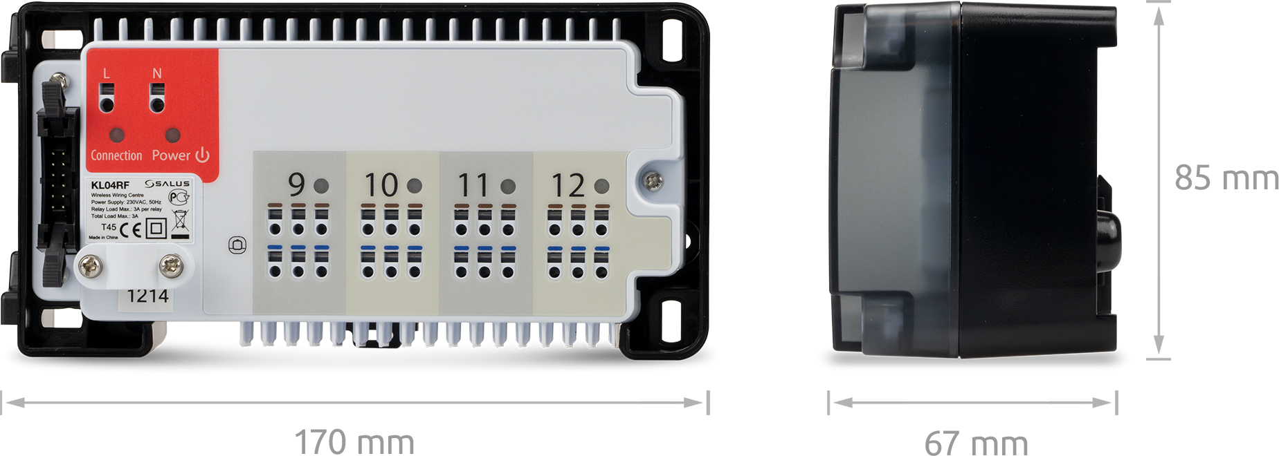 Salus KL04RF для KL08RF Габаритные размеры