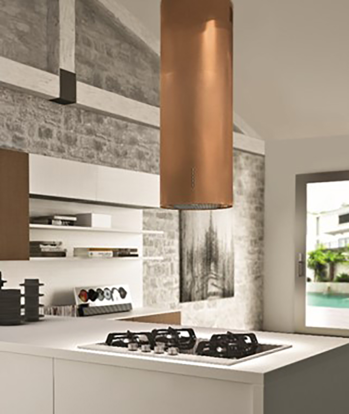 Вытяжка итальянского производства Falmec Design Polar Copper Isola 35 Rame 