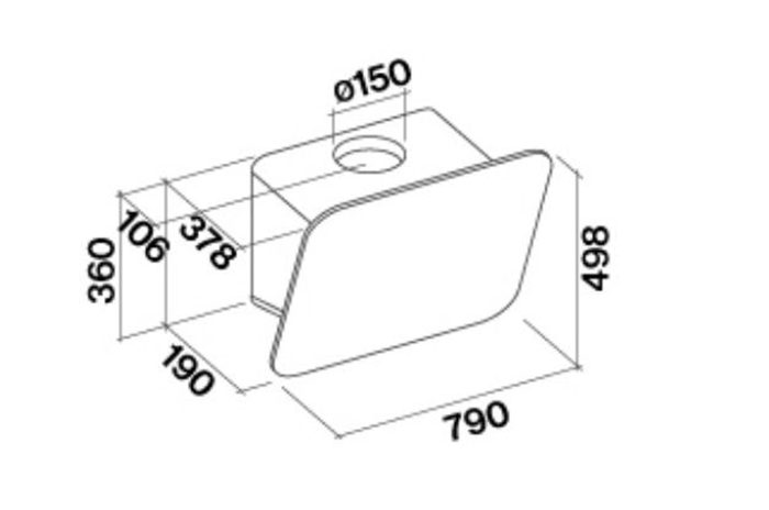 Falmec Design Tab 80 Red Габаритные размеры