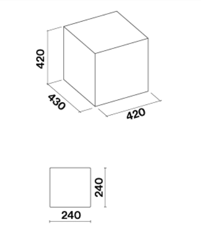 Falmec E.Ion Rubik Isola 42 White Габаритные размеры