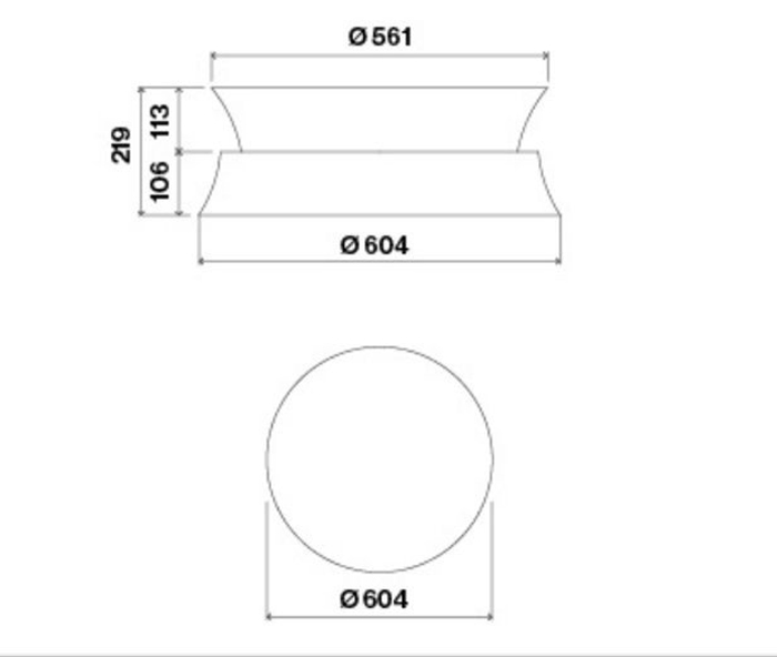 Falmec Circle.Tech Dama Isola 60 Bianco Габаритные размеры