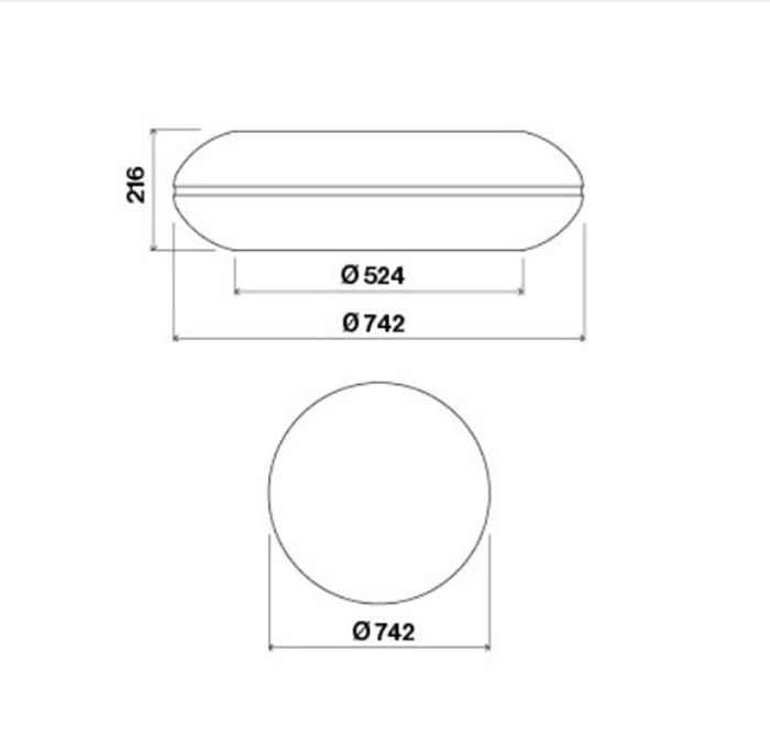 Falmec Circle.Tech Loop Isola 74 White Габаритные размеры