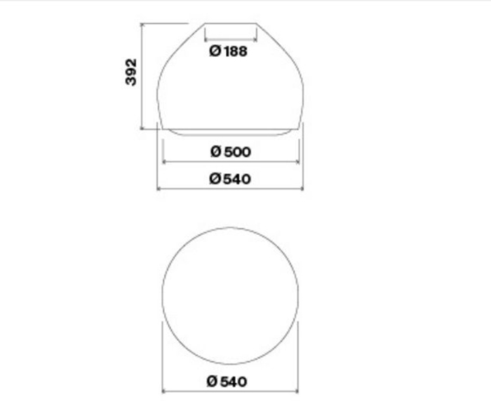 Falmec Circle.Tech Sophie Isola 54 White Габаритные размеры