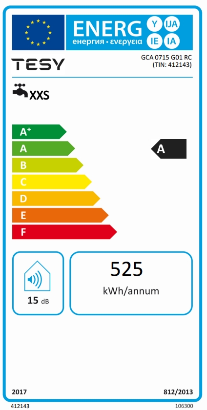 Tesy GCA 0715 G01 RC Клас енергоефективності