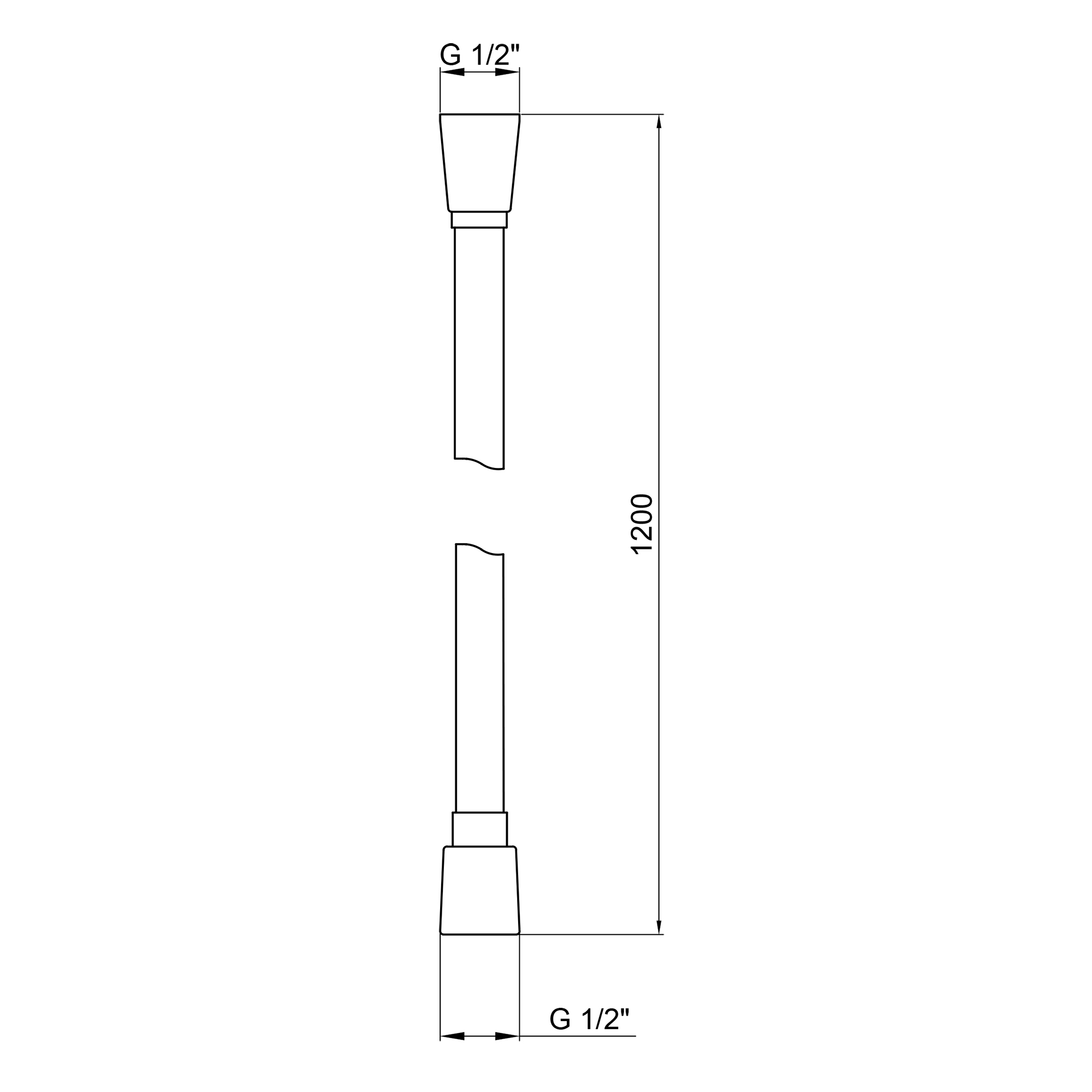 Q-Tap Hadice PVC120B 1,20 м Габаритные размеры