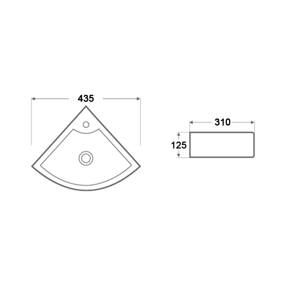 Q-Tap Kiwi QT0911K184AW Габаритні розміри