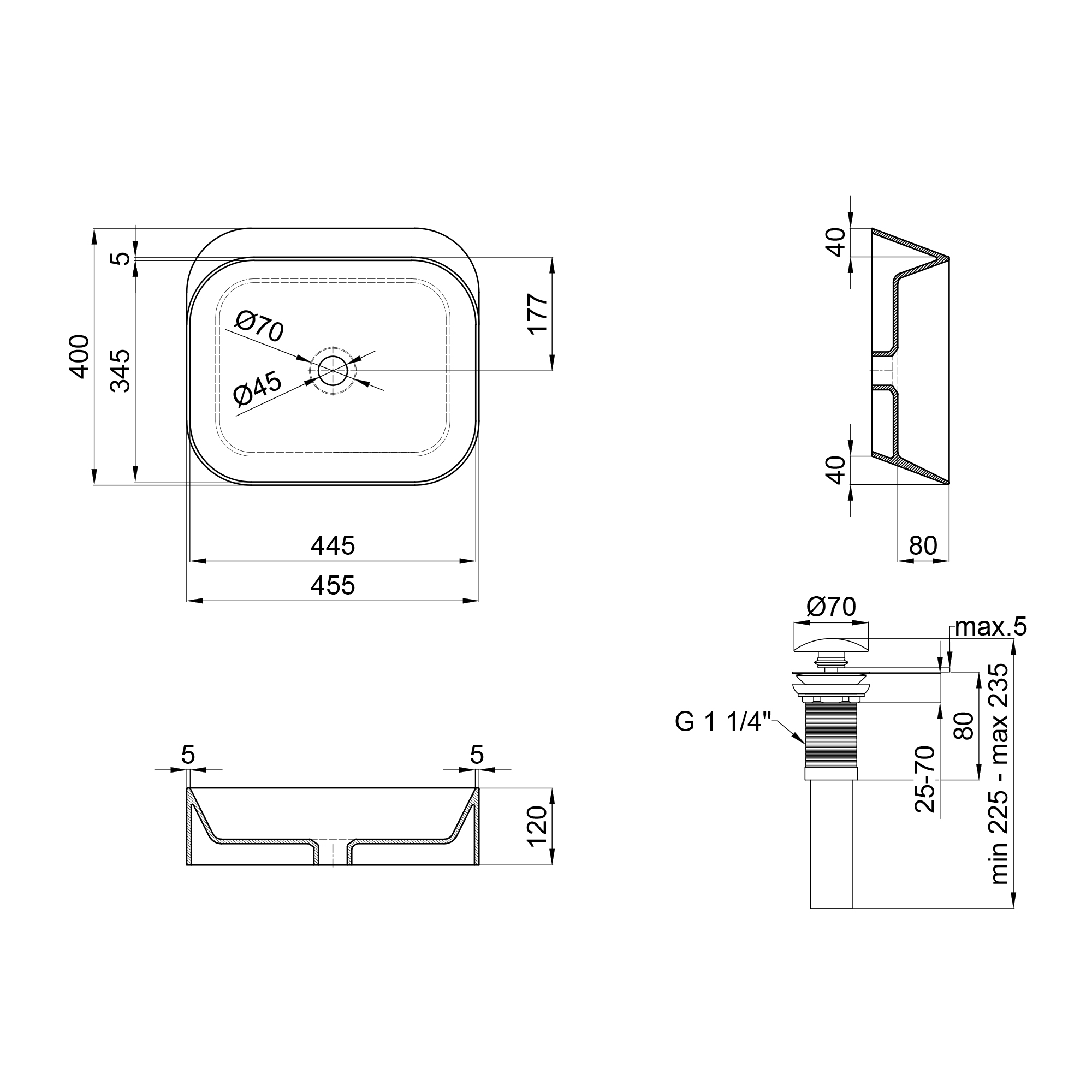 Q-Tap Scorpio QT14112242MBMB Габаритные размеры