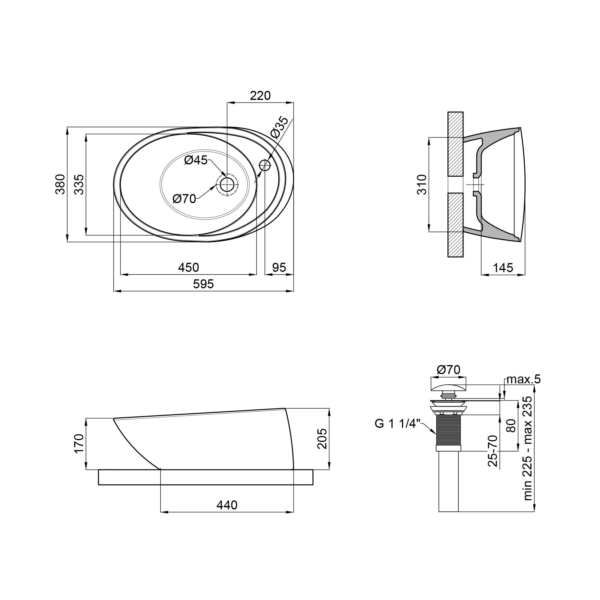 Q-Tap Scorpio QT14111037W Габаритные размеры