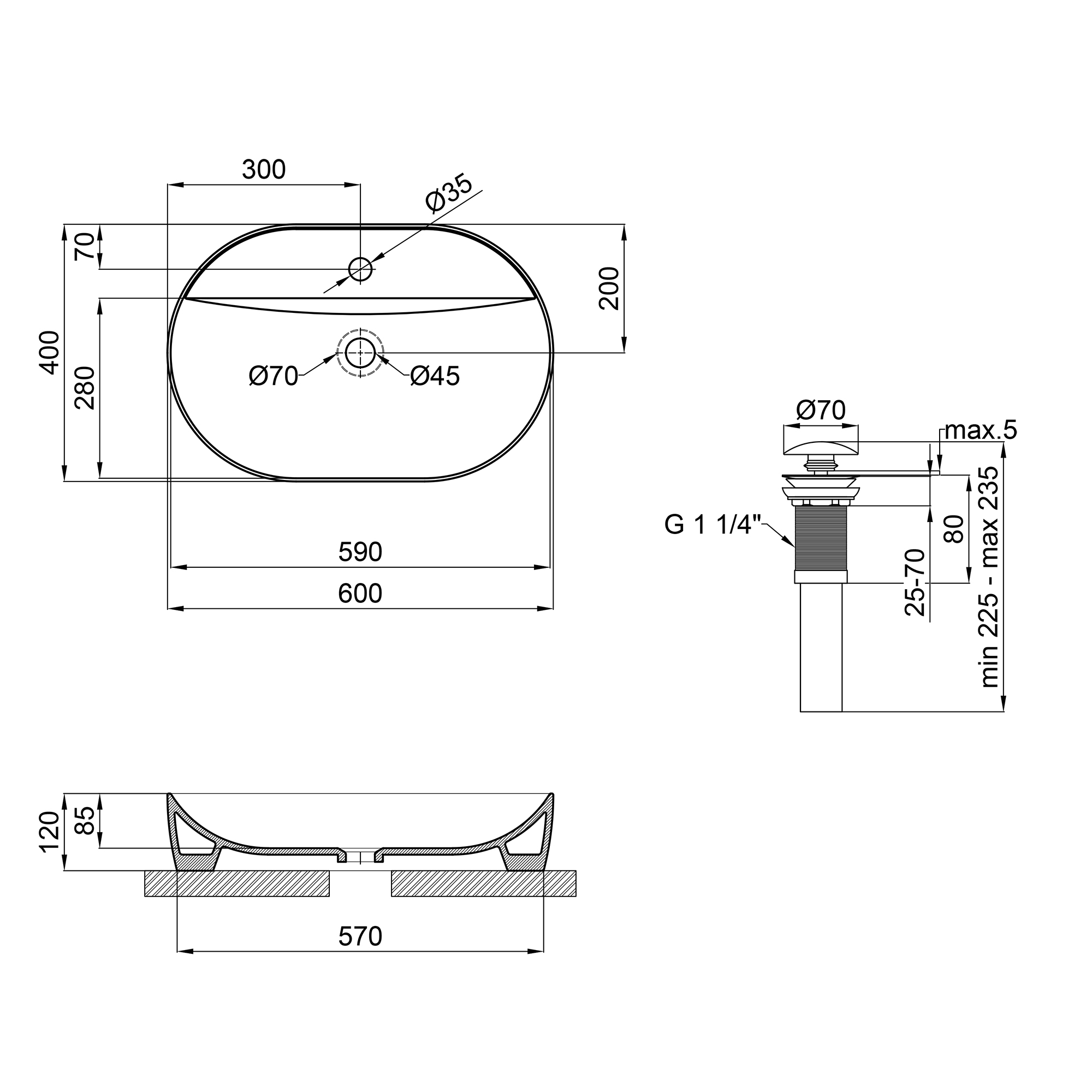 Q-Tap Scorpio QT14112203W Габаритные размеры