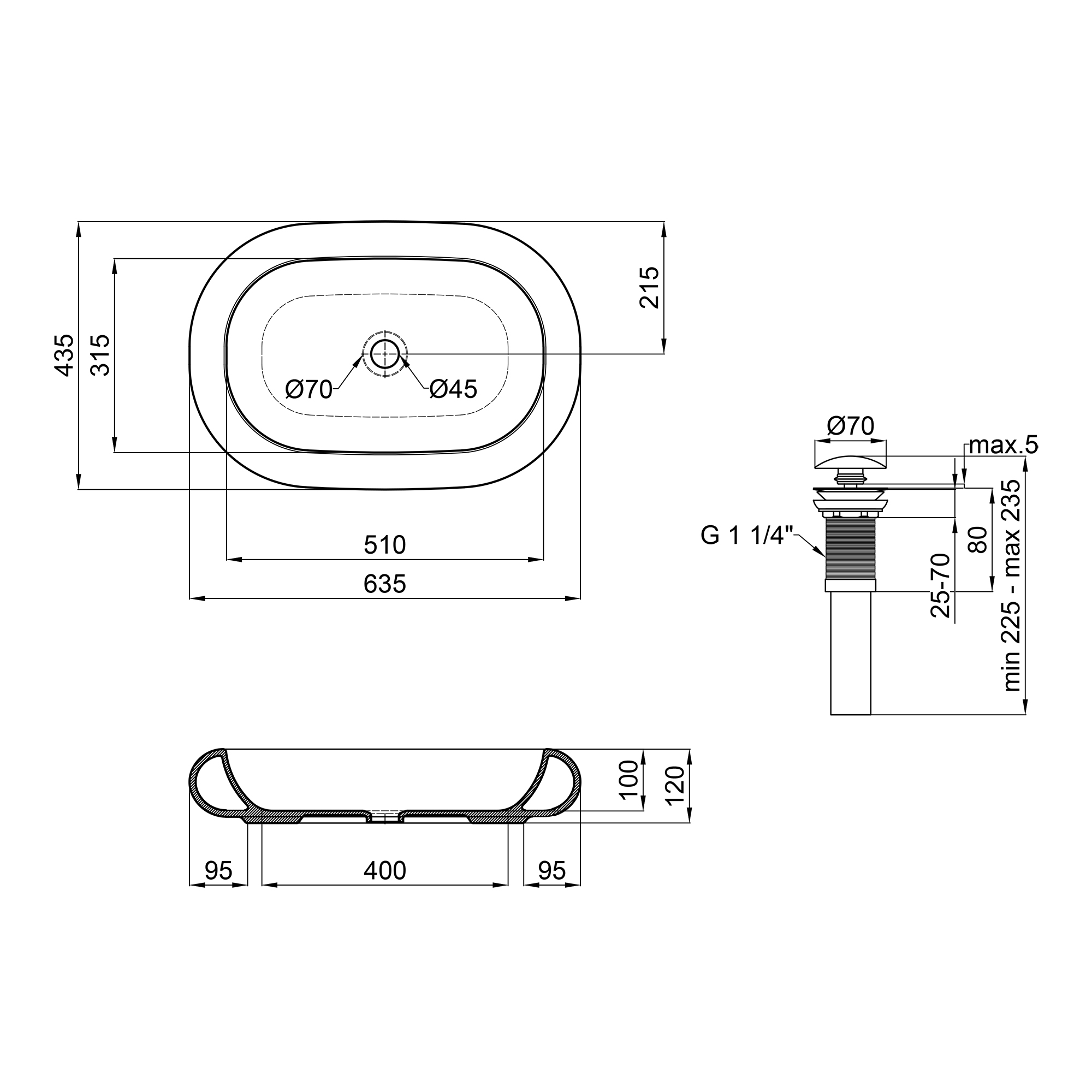 Q-Tap Robin QT13113075W Габаритные размеры