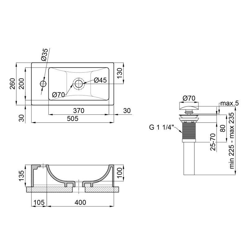 Q-Tap Crow QT0511A010W Габаритные размеры