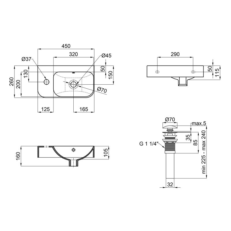 Q-Tap Tern QT17115117LW Габаритні розміри