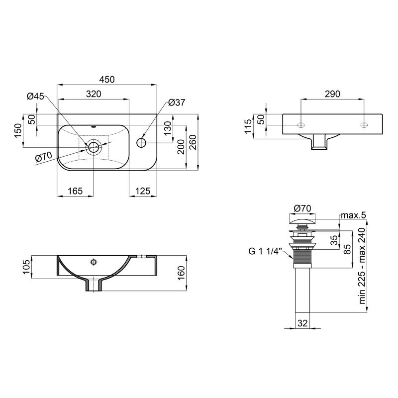 Q-Tap Tern QT17115117RW Габаритные размеры