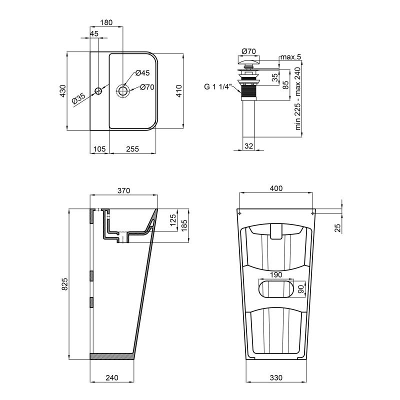 Q-Tap Tern QT1711G302W Габаритні розміри