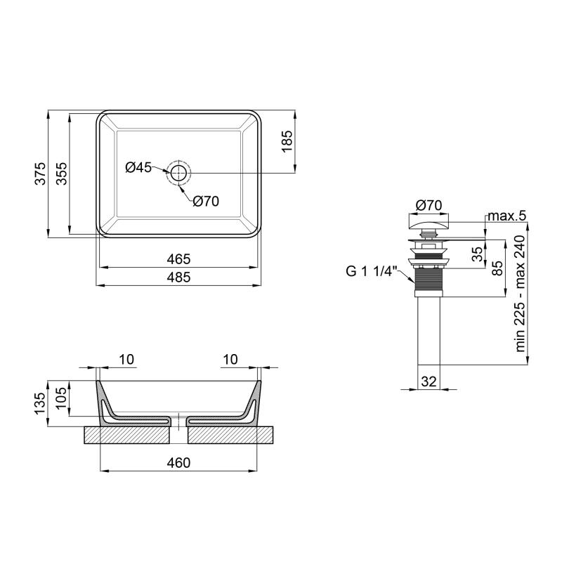 Q-Tap Tern QT17112074W Габаритні розміри