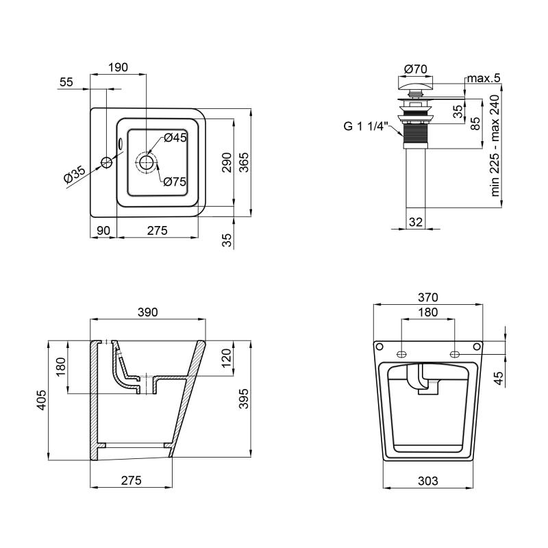 Q-Tap Tern QT1711G808W Габаритні розміри