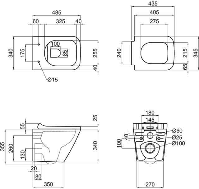 Q-Tap Tern QT1733052ERMB Габаритні розміри