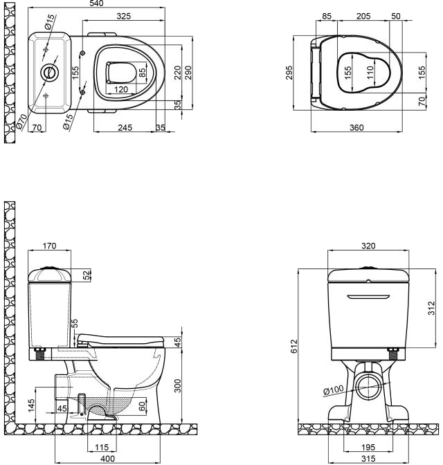 Q-Tap Baby QT2322C229PW Габаритные размеры