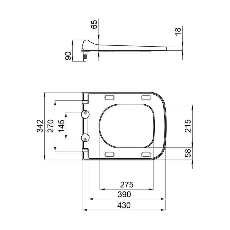 Q-Tap Tern Slim QT99HY2238W Габаритні розміри