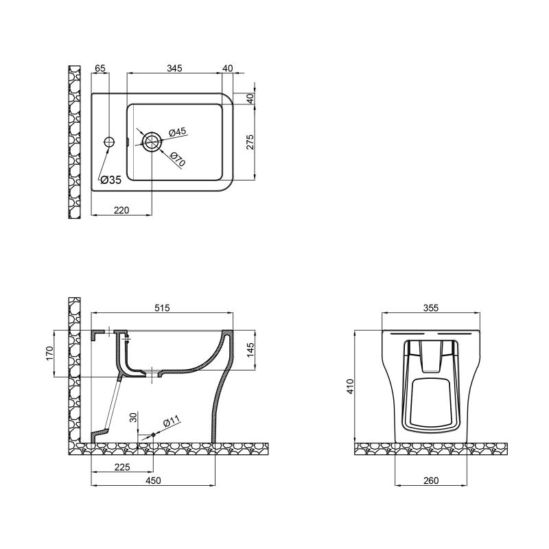 Q-Tap Cardinal White QT0444B660BW Габаритные размеры