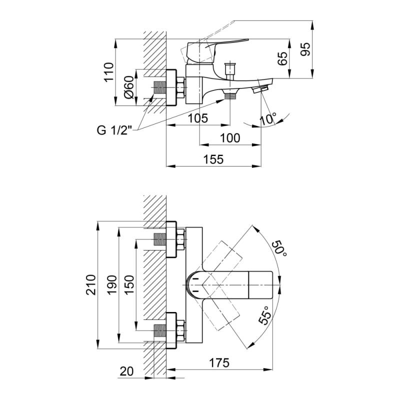 Q-Tap Nihonto QTNH3022101DCB Габаритные размеры