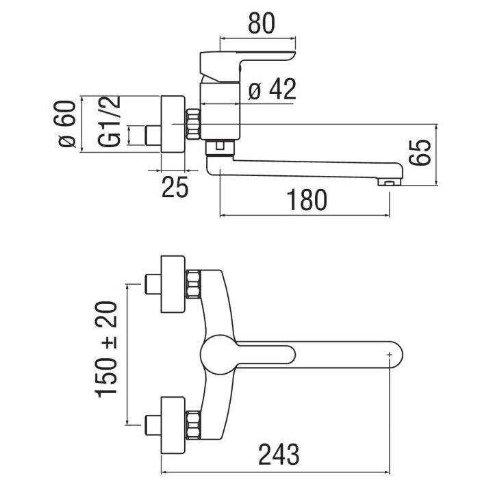 Nobili ABC AB87115CR Габаритные размеры