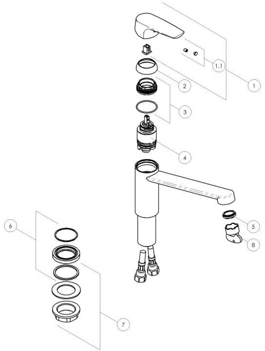 Nobili Nobi NB84113/1CR Габаритные размеры