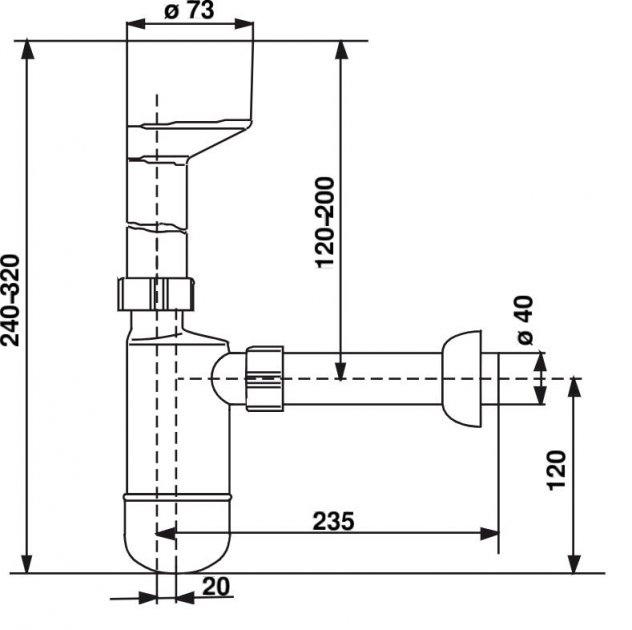 Sanit Ø40 (31.402.00..0000) Габаритные размеры