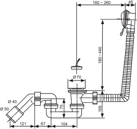 Sanit Ø40/50 (35.038.00..S000) Габаритные размеры