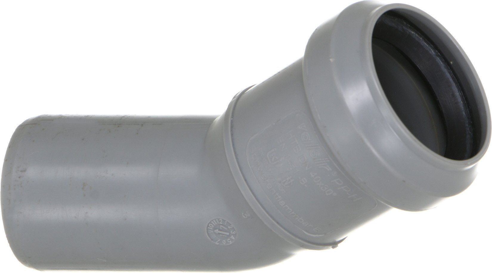 Коліно каналізаційне діаметром 50 мм Valsir HTB Ø50x30° (VS0504027)