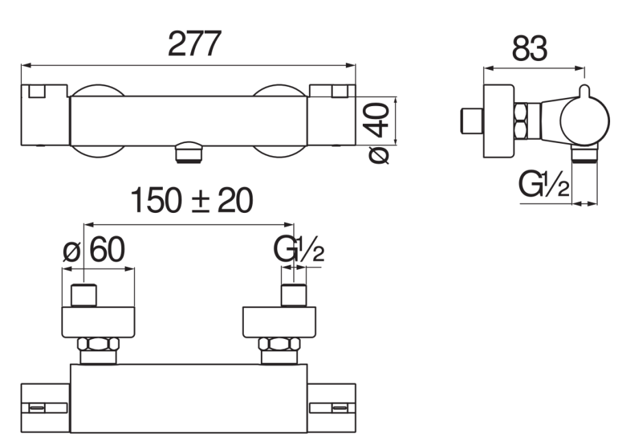 Nobili ABC AB87030CR Габаритные размеры