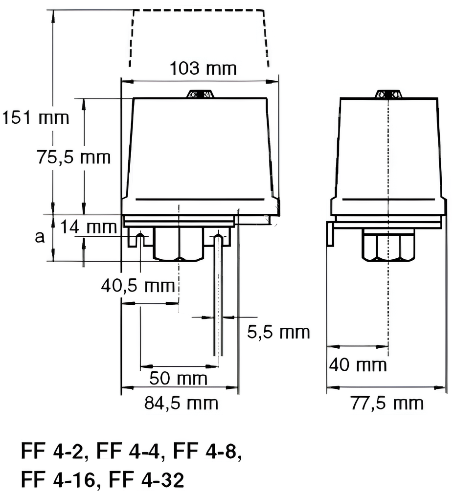 Grundfos FF4-8 DAY (00ID8953) Габаритные размеры