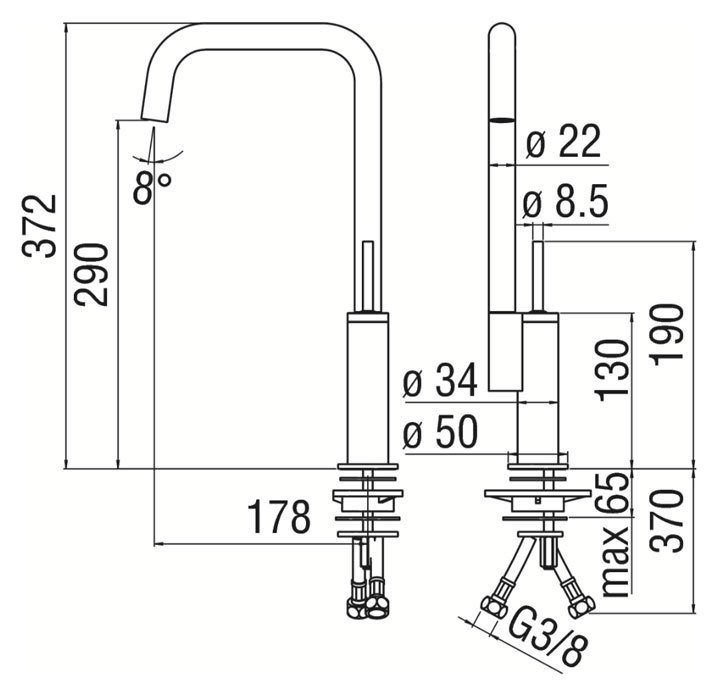 Nobili Acquerelli AJ93113CR Габаритные размеры