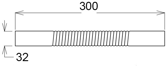 Ghidini Ø32 мм гофрированный хром (840) Габаритные размеры