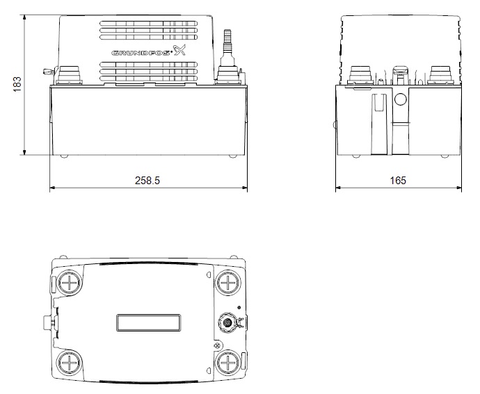 Grundfos CONLIFT 1 (97936156) Габаритні розміри