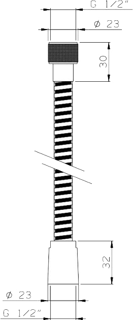 Idrosanitaria Luxflex 62460/62400, 1,5m Габаритні розміри