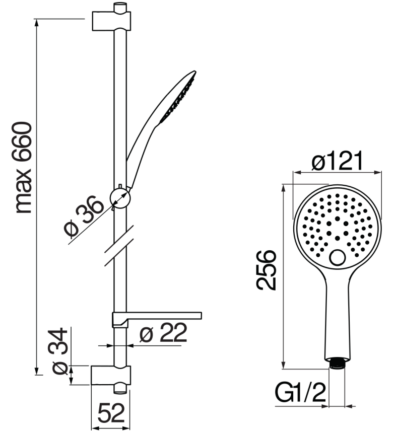 Nobili Chrome AD140/63CR Габаритні розміри