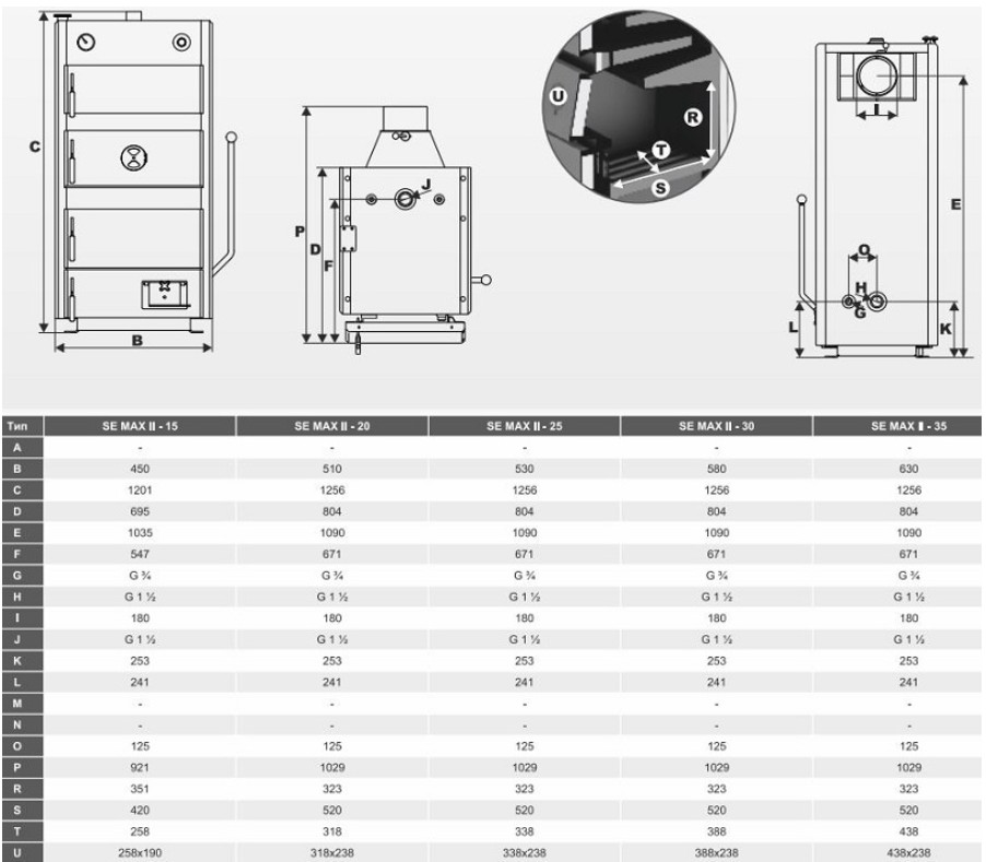 Metal-Fach Sokol SE-MAX II-35 Габаритные размеры