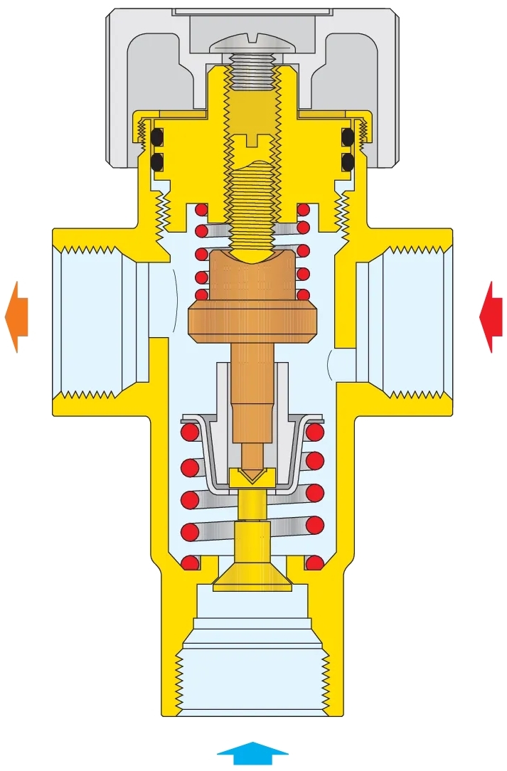 Регульований термостатичний змішувач Caleffi 1/2 30-48°C (520430) ціна 4152 грн - фотографія 2