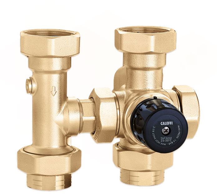 Термостатический смесительный клапан Caleffi Ø1" х 1 1/2" 25÷55°C 10 bar (163001)