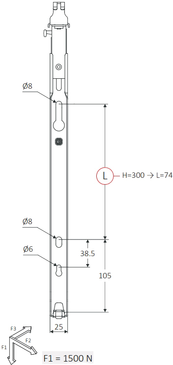 MB Fix 60630030 F7V стального радиатора DeLonghi (Н=300 мм) Габаритные размеры