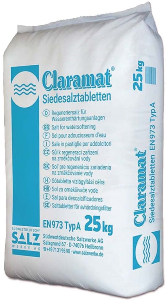 Відгуки засипка для фільтра Sudwestdeutsche Salzwerke Claramat сіль таблетована 25 кг
