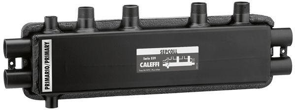 Гідравлічний сепаратор-колектор Caleffi Sepcoll Ø1"х1"З 2+1x90 мм (559021) в інтернет-магазині, головне фото