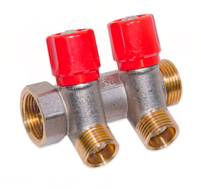 Колектор з вентилями Bianchi Ø3/4″х2х1/2″ I=36 мм red (202B05040A)