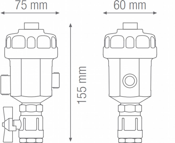 Atlas Filtri FDM 1-ME 3/4" (RE6170181) Габаритные размеры