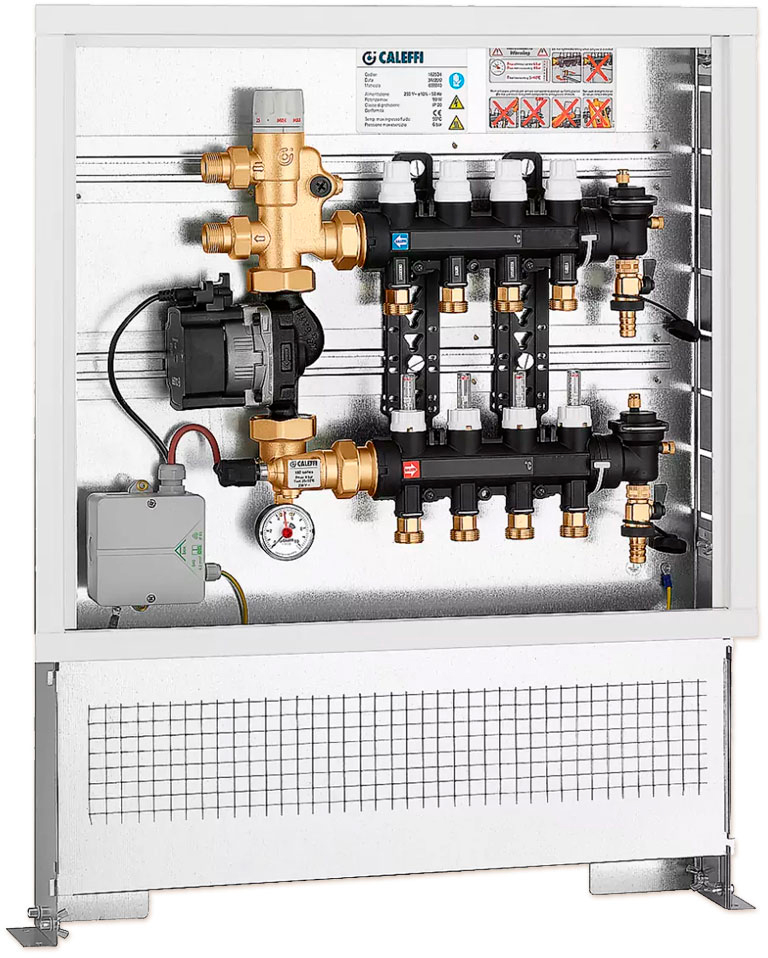 Колектор з технополімеру у шафі  Caleffi UPS 25-60 Ø3/4"Зx 9x 3/4"6 bar (1825I1)